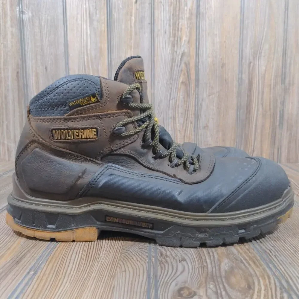 Wolverine Men Leather Work Boots 400‎ Gram Thinsulate Safety Toe Sz 12 W10721